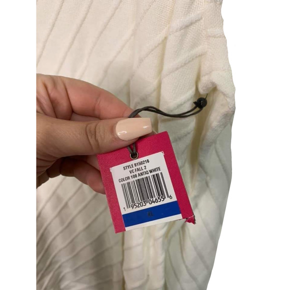 VINCE CAMUTO Antique White Mock Neck Sweater Size XL NEW - Picture 3 of 5